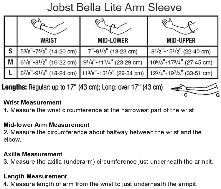 Jobst Bella Lite Ready-to-Wear Compression Armsleeve, 20-30mmHg