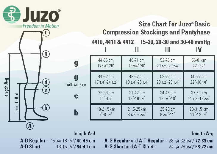 Juzo Basic Casual Compression Socks, Knee-High 4700AD (15-20mmHg)